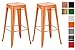Produktbild CLP 2er Set Barhocker Joshua Mit Fußstütze I Stapelbarer Tresenhocker Mit Einer Sitzhöhe Von: 77 cm I Orange