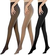 MUYOGRT Strumpfhosen Damen Winter Thermo Strumpfhosen Gefütterte Leggings Gefälschte Durchscheine...