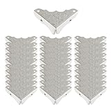 T Tulead Vintage Elegant Corner Protector Silver Side Corner Protector 1.5'x1.5'x0.5',30PCS with Mounting Screws