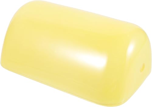 OSALADI Pantalla de cristal de banquero amarillo cubierta de repuesto para lámpara de escritorio, cubierta de pantalla de vidrio retro vintage para