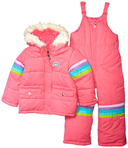 Skechers Girls' Big 2-Piece Heavyweight Snowsuit, Pink Carmine, 14/16