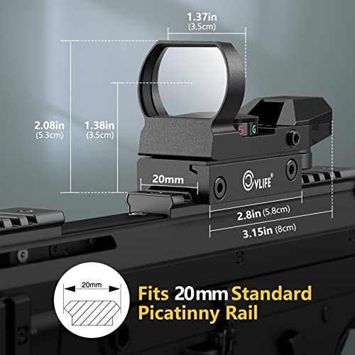 Cvlife 1X22X33 Red Green Dot Gun Sight Riflescope Reflex Sight For 20Mm Rail #TOP4