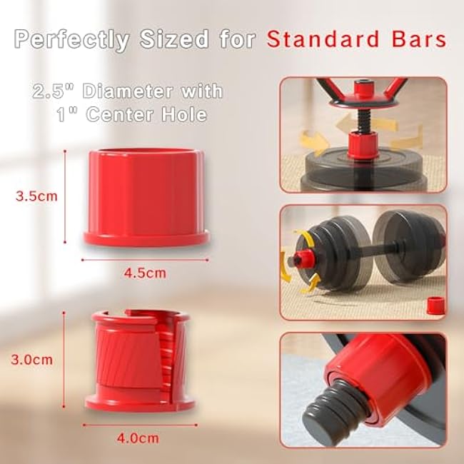 2 Packs Barbell Lock Anti-Slip 25mm Spin-Lock Collar Screw for Barbell Dumbbell Weight Lifting Secure Locks Accessories for Bar Dumbbells and Weights Twist Spin Ideal Tools for Dumbbells