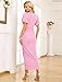 AISWI 2025 Maternity Sparkly Wrap Dress V Neck Ruffle Sleeves Semi Formal Baby Shower Photoshoot Party Pregnancy Dresses, Sparkly Light Pink, Medium