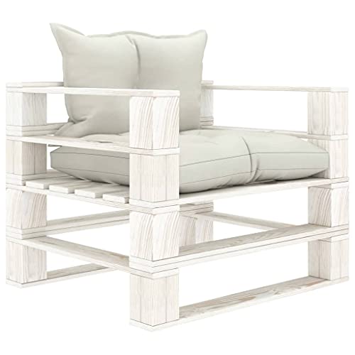 DYRJDJWIDHW Sofa rinconera,sofá Cama 135,Sofa Segunda Mano,Sofa Cama 2 plazas Oferta,Sofá de palets para jardín Madera con Cojines beigeAdecuado para salón, Dormitorio