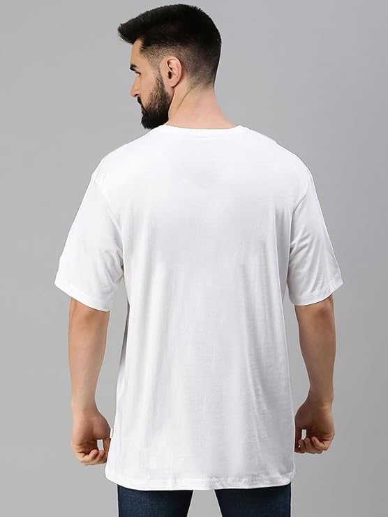 Image of Veirdo 100% Pure Cotton Drop Shoulder Oversized Baggy Fit Half Sleeve Plain Solid Round Neck Multicolor T-Shirt Combo for Men (Pack of 3) (Sizes S-2XL)
