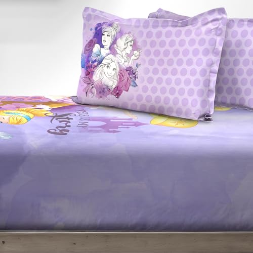 Image of Sassoon Disney Princess Story Digital Printed 100% Cotton Bedsheet with 2 Pillow Covers in 300TC