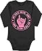Statement Sprüche Baby - My First Metal Shirt rosa - 3/6 Monate - Schwarz - Geschenk - BZ30 - Baby Body Langarm