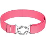 Falari Womens Stretch Belt Adjustable Web Belt Metal Buckle All Occasion Dress Belt - Hot Pink