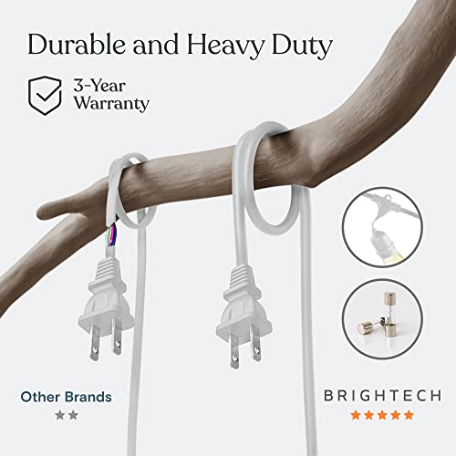 Brightech Ambience Pro Led String Lights - 48 Ft Commercial Grade Waterproof Patio Lights With Vintage Edison Bulbs - White Porch String Lights For Outdoors, Backyard, Wedding - 2W, 2700K Heavy Duty #TOP5