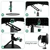 Rigych Microphone Isolation Shield with Pop Filter and Mic Stand, Sound Proof Mic Isolation Shield, High Density Absorbent Foam Microphone Stand for Recording Studio Vocal Booth Equipment (3 Panels) #4