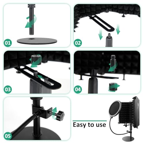 Bouclier d'isolation de microphone pour bloquer les bruits de fond en studio - 5