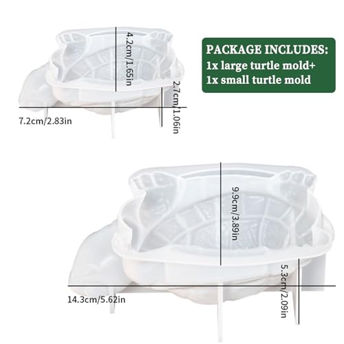 image for Wehous Turtle Silicone Molds, 2 Size Turtle Molds for Resin Candle Con