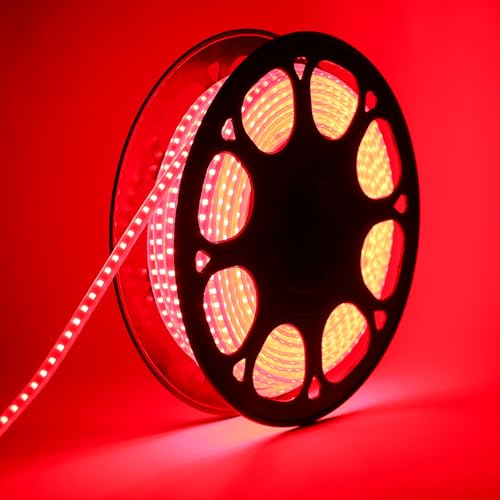Image of Lexton Decorative 20 Meter Long 2400 LED Rope Light | Plug Sourced | Waterproof & Flexible LED Strip | Suitable for Home Decor, Outdoor Decoration, Diwali, Birthday, Christmas (Pack of 1, Red)