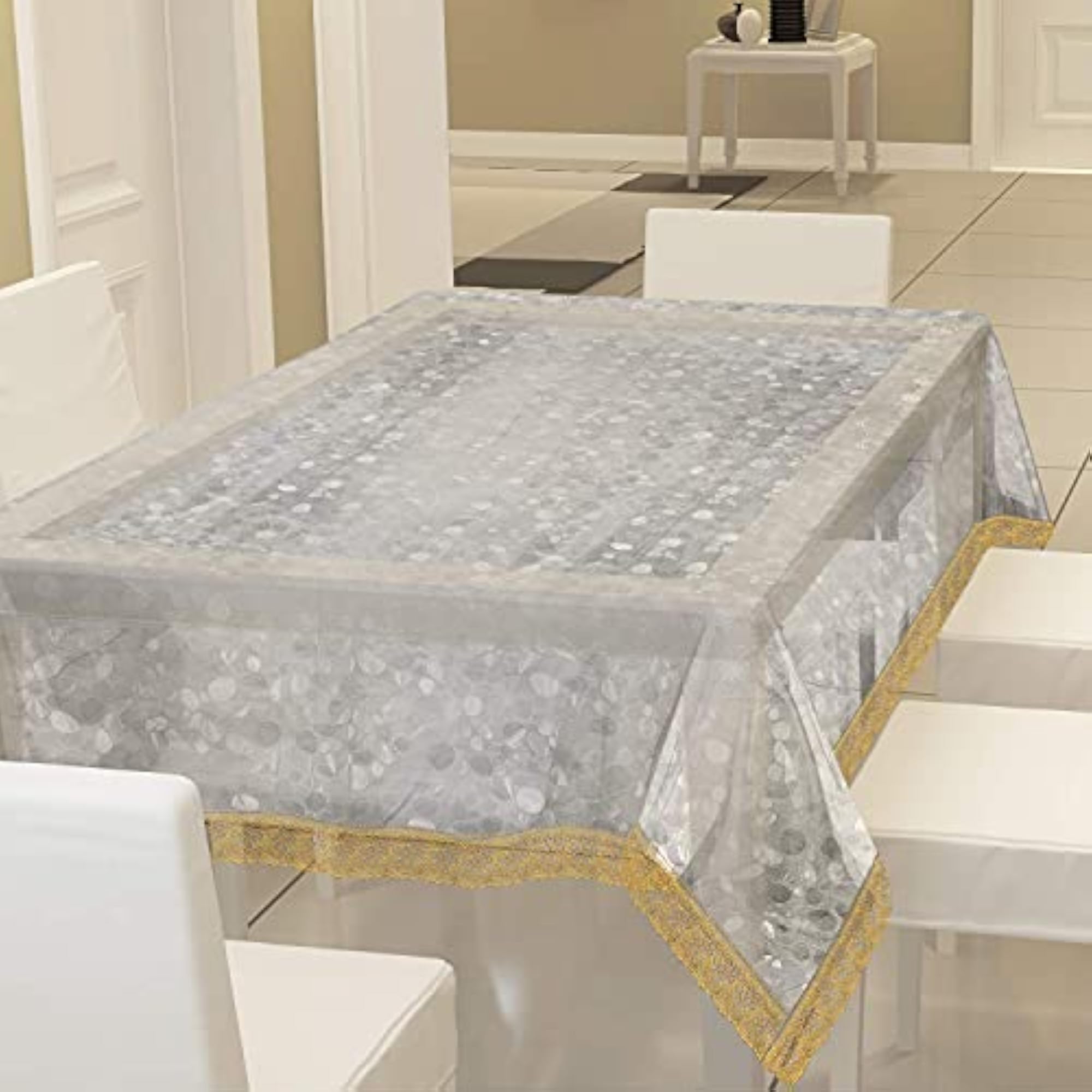 3D Printed Table Cover for 2 to 4 Seater, Golden Lace