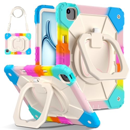 Étui antichoc pour iPad Air 13 M4 M3 M2 avec poignée rotative 360