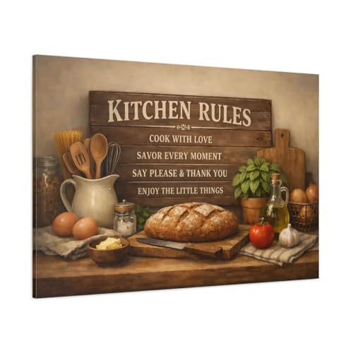 Tableau cuisine vintage rustique canvas horizontal 90x60 cm - 2