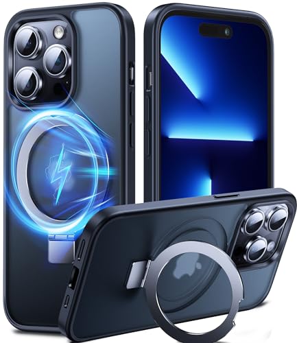 Coque iPhone 13 Pro MagSafe Chicfun noire avec anneau béquille intégré