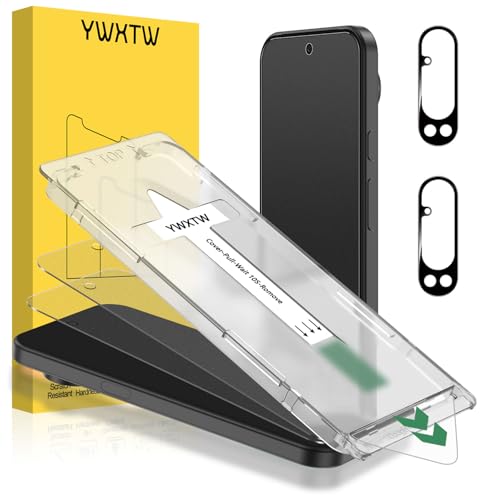 YWXTW 2 Pack for Google Pixel 10 Pro XL Matte Screen Protector 6.8 inch + 1 Set Camera Lens Protector, [1S Pull-Out] Anti-Glare Anti-Fingerprint Glass Screen Protector, Bubble Free, Smooth as Silk