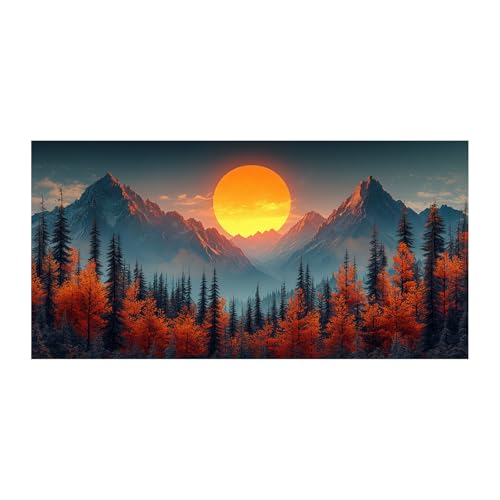 Impression sur toile forêt arbres montagne WIKEO 80x160cm art mural salon