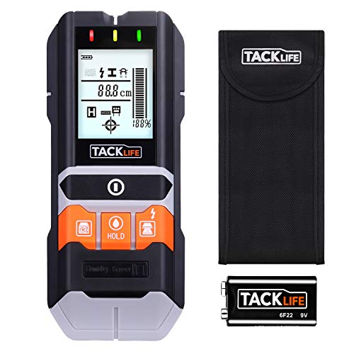 Stud Finder Wall Scanner, 4 in 1 Multi-Functional Edge Finding Electronic Wall Detector Finders with LED Display, Sound Warning for Wood Stud/Metal/Live AC Wire/Moisture Detection - Battery Included