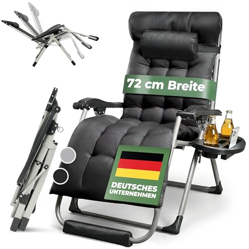 NatureLiving® Sonnenliege Liegestuhl klappbar- Robust, Faltbar & Wetterfest - Gartenliege mit Fußpolster für Garten und Balkon, Klappliege, Balkonliege, Outdoor Liege, Relaxliege, Belastbar 200kg NatureLiving® Sonnenliege Liegestuhl klappbar- Robust, Faltbar & Wetterfest - Gartenliege mit Fußpolster für Garten und Balkon, Klappliege, Balkonliege, Outdoor Liege, Relaxliege, Belastbar 200kg
