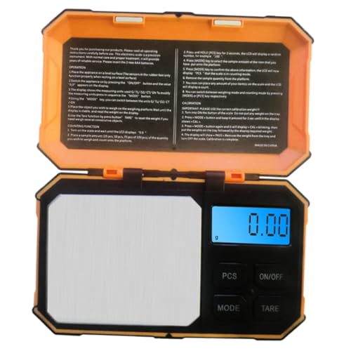 Cabilock escala de joyería light kitchen scale weight scale báscula precisión báscula electrónica gramo digital mini balanza electronica balance electrónico abdominales inoxidables Orange