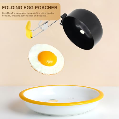 xyzmilz Eierkocher aus Edelstahl, Egg Cooker Zusammenklappbarer Egg Boiler mit Hängeohr, Eier Pochierer Eierkocher für das Frühstückskochen (2PCS) – Bild 5