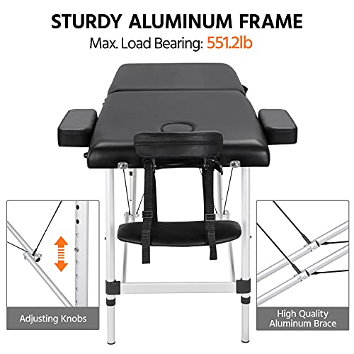 image for Yaheetech Massage Tables Portable Massage Bed Aluminium Height Adjusta