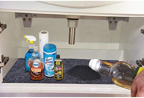 Under The Sink Mat for Cabinet,Drawer,Kitchen Tray Drip,Cabinet Liner,Absorbent Fabric Layer,Anti-Slip Waterproof Layer,Reusable,Washable (30inches x 24inches)