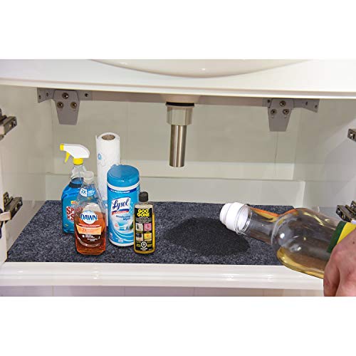 Under The Sink Mat For Cabinet,Drawer,Kitchen Tray Drip,Cabinet Liner,Absorbent Fabric Layer,Anti-Slip Waterproof Layer,Reusable,Washable (30Inches X 24Inches) #TOP1