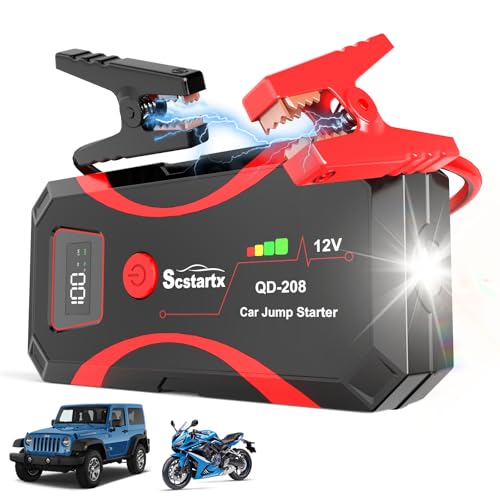 Scstartx 208 Car Battery Jump Starter, Portable Power Battery Pack 2000A Peak 12V Jump Box for...