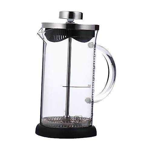 Gatuida 1pc Stainless Press Pot with Scale Tea Kettle for Coffee Tea Brewing Easy to Clean Capacity for Home Office Use