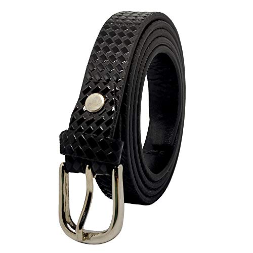 Image of PU Leather Belt for Girl and Ladies (Combo pack of 3 Belts) White, Black & Golden