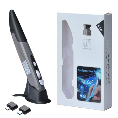 Image of Lychee Wireless Optical Pocket Pen Mouse, 2.4Ghz USB 500 /1000 DPI Adjustable Handwriting Mini Air Mice for PC Laptop Notebook Computer Mac (Grey)