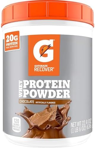 Gatorade Whey Protein Powder, Chocolate, 22.4 Ounce (20 servings, 20g protein)