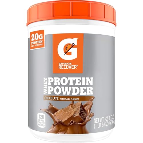 Gatorade Whey Protein Powder, Chocolate, 22.4 Ounce (20 servings, 20g protein)