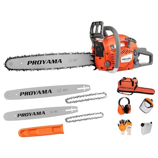 PROYAMA 48CC 16-inch 20-inch 2IN1 Gas Powered Chainsaw with Carrying Case, Orange/Gray NEW ARRIVAL