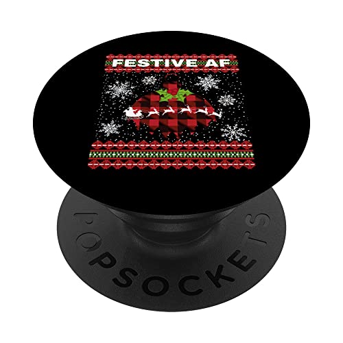 Festive AF - Maglione natalizio divertente PopSockets PopGrip Intercambiabile