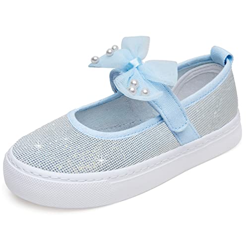 Toandon Toddler Girls Sparkle Glitter Flats Sneakers Age 3-10