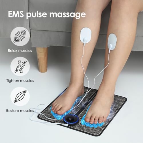 Juqoyue Masajeador Eléctrico de Pies, Almohadilla de Masaje Electroestimulador, Esterilla de Masaje EMS, Masajeador Muscular, Masaje Relajante de Pies, Masajeador de Fitness, USB - imagen 6