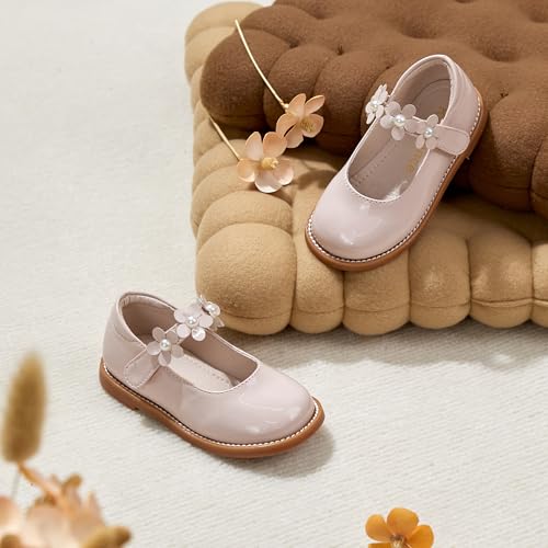 Image of Kiderence Toddler Girl Mary Jane School Uniform Dress Shoes Oxford Flats | Wide Toe Box Great Comfort for Student Shoe and Flower Girl Shoe for Wedding, Parties, Church