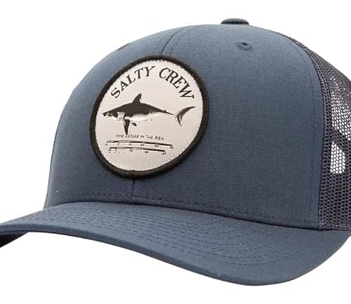 Image of Salty Crew Shark Logo Retro Trucker Hat - Unisex Adjustable Baseball Hat for Adults - Premium Cotton