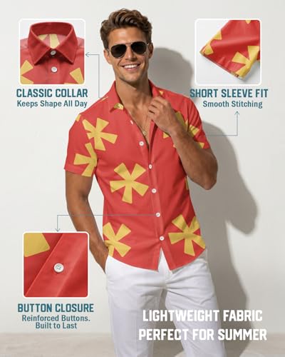 Image of 99TIMORO Tropical Printed Men's Hawaiian Shirts Short Sleeve Top