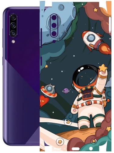 Image of AtOdds - Full Body Back Screen Guard Protector Film - Lamination Wrap Skin Sticker Compatible with Samsung Galaxy A30s | Scratchproof Matte Finish (Space)
