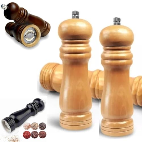 KIT 2 Moedores Pimenta Sal Condimento Tempero Grão Manual De Madeira 20 CM GRANDE CHURRASQUEIRA COND