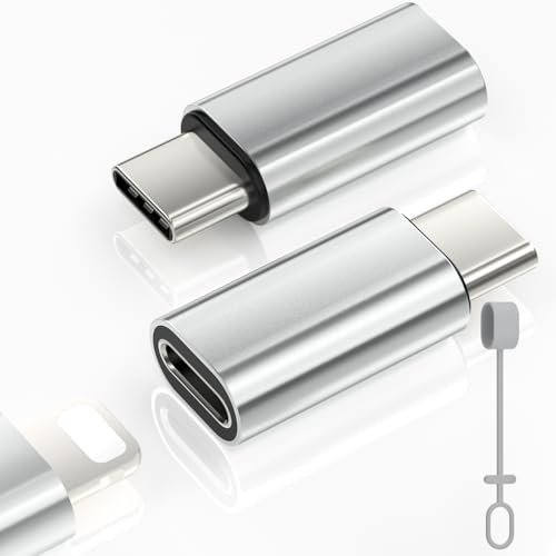 Zestiq Adaptador Lightning a USB C, 2 Piezas Adaptador Lightning Hembra a USB C Macho para iPhone 16/16 Pro/15 Pro Max/15 Plus, Galaxy S24/S23, iPad, No para Audio/OTG