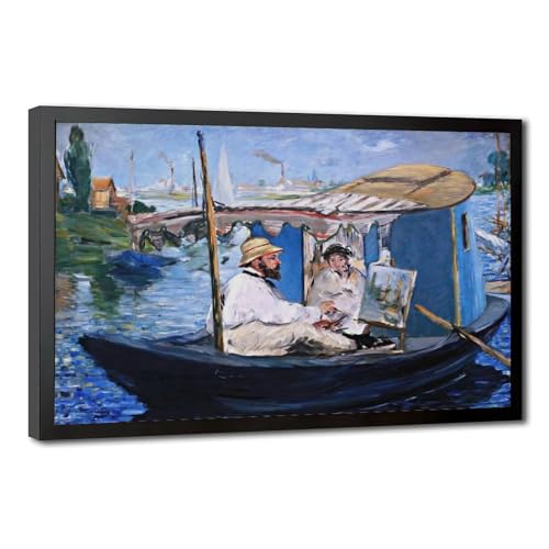 Toile Monet sur son bateau Manet pour habiller un mur vide