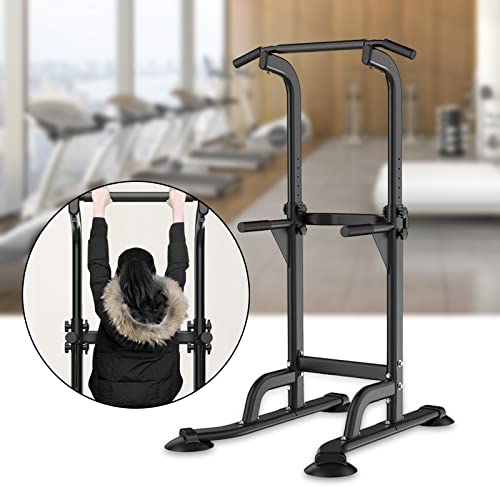 Deevoka Power Tower Dip Station, Pull Up Bar Stand Height Adjustable Multi Purpose Chin Up Bar Fitness Equipment For Strength Training Exercise, Black #TOP5
