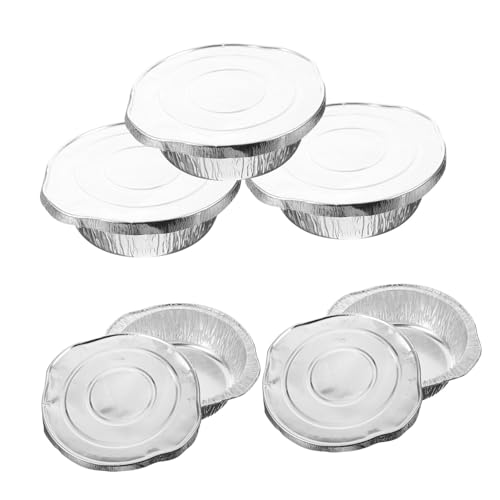 NUOLUX 5セット 高耐久アルミホイルパン 耐熱加工用ベーキングポット 蓋付き多機能紙製鍋 キャンプ 屋外対応 食品保存 調理用容器